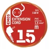 Emos P01215R HOSSZABBÍTÓ 15 M / 1 ALJZAT / PVC / 250 V / 1,5 MM2