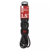Emos PC1321R HOSSZABBÍTÓ 1,5 M / 3 ALJZAT / KAPCSOLÓS / 1,5 MM2