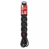 Emos PC1521R HOSSZABBÍTÓ 1,5 M / 5 ALJZAT / KAPCSOLÓS / 1,5 MM2