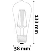 Avide ABLFST57WW-7W-DAC LED FILAMENT IZZÓ ST57 7W DIMM/BOROSTYÁN E27 WW 2500K