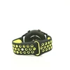 Mybandz 22SKU2071 LÉLEGZŐ SZILIKON ÓRASZÍJ / FEKETE-SÁRGA / 22MM