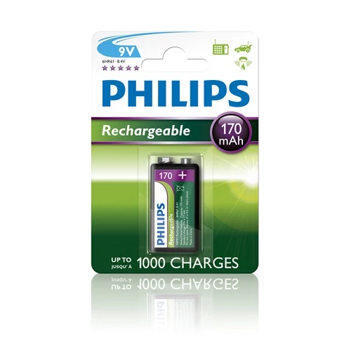Philips 9VB1A17/10 ELEM TÖLTHETŐ 9V 170 mAh 1-BLISZTER