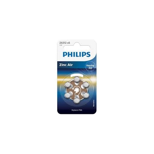Philips ZA312B6A/00 ELEM HALLÓKÉSZHEZ CINK-LEVEGŐ 1.4V 6-BLISZTER