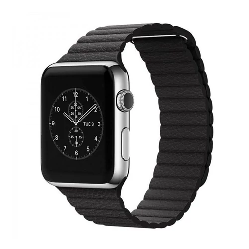 Mybandz APW421835 APPLE WATCH UTÁNGYÁRTOTT MÁGNESES BŐRÓRASZÍJ /FEKETE/ 42/44 MM