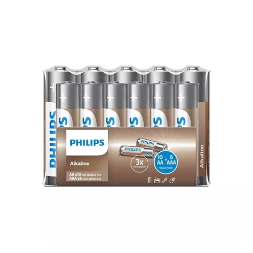 Philips LR036A16F/10 ELEM ALKALI  XXL 10db AA és 6db AAA
