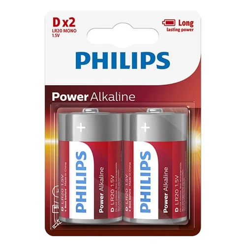 Philips LR20P2B/10 ELEM POWER ALKALI D 2-BLISZTER