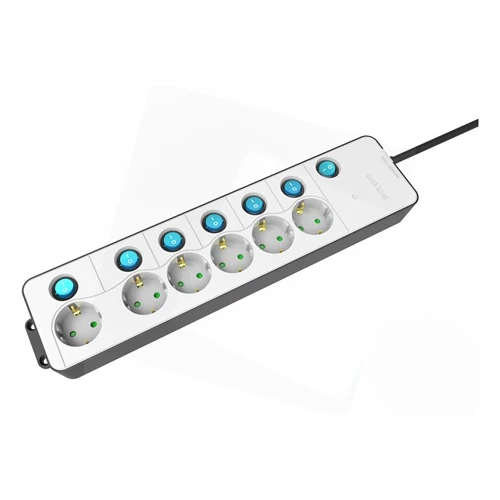 Entac ESE1.5G6-1.5-SW-W ELOSZTÓ 6 FOGLALAT KÜLÖNÁLLÓ KAPCSOLÓVAL 1.5M 3G1,5