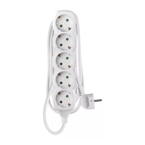 Emos P0521 HOSSZABBÍTÓ 1,5 M / 5 ALJZAT / FEHÉR / PVC / 1 MM2