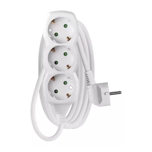 Emos P0322 HOSSZABBÍTÓ 2 M / 3 ALJZAT / FEHÉR / PVC / 1 MM2