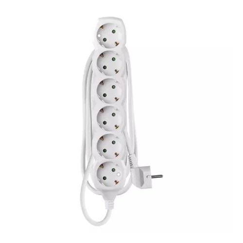 Emos P0622 HOSSZABBÍTÓ 2 M / 6 ALJZAT / FEHÉR / PVC / 1 MM2