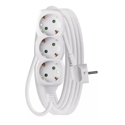 Emos P0325R HOSSZABBÍTÓ 5 M / 3 ALJZAT / FEHÉR / PVC / 1,5 MM2
