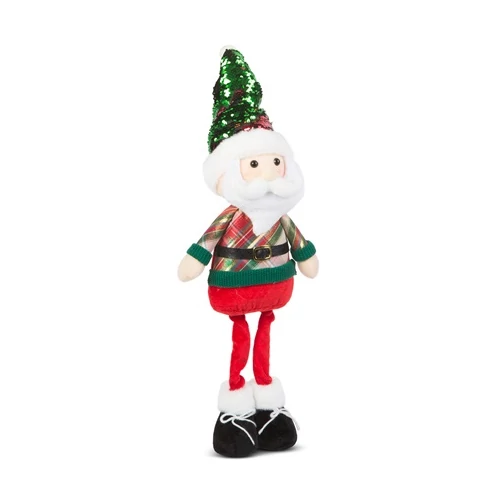 Family christmas 58759A KARÁCSONYI TEXTIL MIKULÁS FIGURA TELESZKÓPOS LÁBBAL