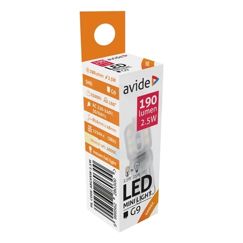 Avide ABG9NW-2.5W LED IZZÓ 2.5W G9 160° NW 4000K