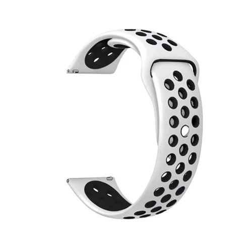 Mybandz 20SKU2067 LÉLEGZŐ SZILIKON ÓRASZÍJ / FEHÉR-FEKETE / 20MM