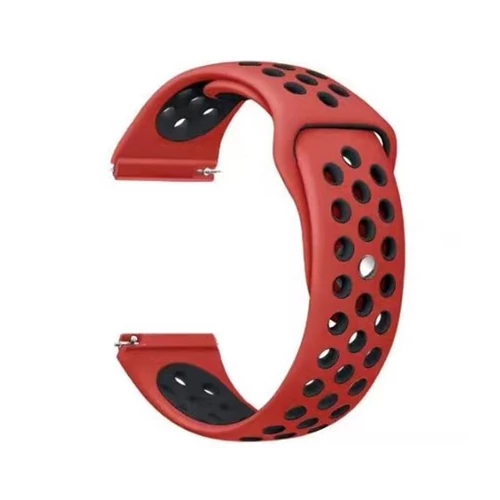 Mybandz 22SKU510 LÉLEGZŐ SZILIKON ÓRASZÍJ / PIROS-FEKETE / 22MM