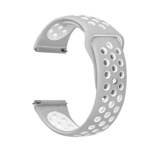 Mybandz 20SKU2070 LÉLEGZŐ SZILIKON ÓRASZÍJ / SZÜRKE-FEHÉR / 20MM