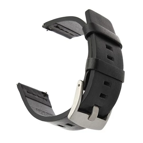 Mybandz 22SKU2133 OLASZ PRÉMIUM BŐRÓRASZÍJ / FEKETE-EZÜST CSAT / 22MM