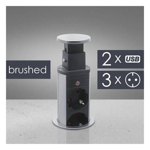 Delight 20430BU REJTETT ELOSZTÓ 3-AS USB-VEL