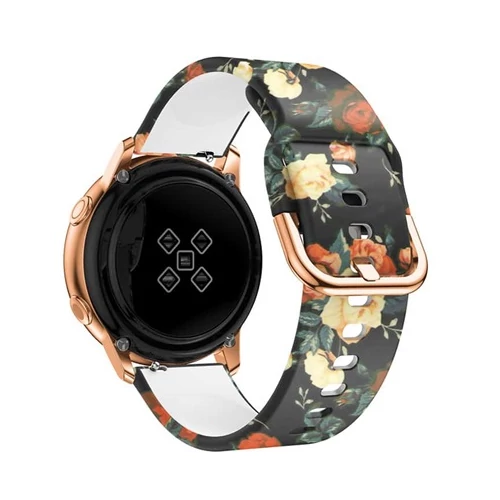 Mybandz 20SKU6136 SZILIKON ÓRASZÍJ ROSEGOLD CSATTAL (VIRÁGMINTÁS) / 20MM