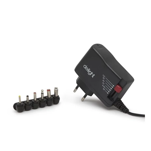 Delight 55056A UNIVERZÁLIS ADAPTER 3-12V, 1A, 12W - 6 DC DUGÓ