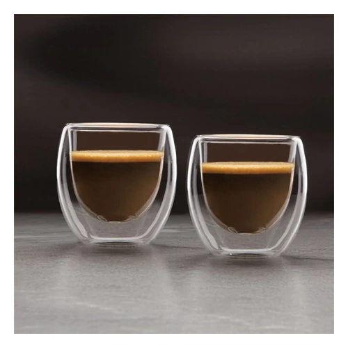 Family 57176H ÜVEGPOHÁR DUPLAFALÚ 80 ML 2 DB